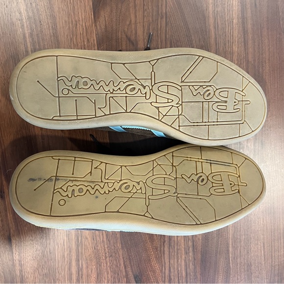 Ben Sherman Compton 2 - Perforated brown suede sneakers. Blue leather trim. - Picture 7 of 8